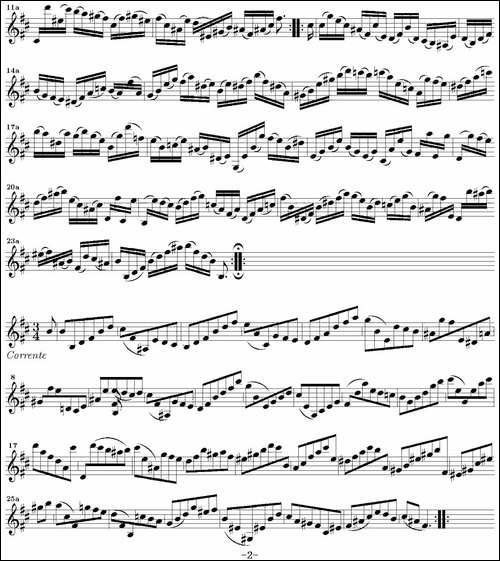 Bach-Sonata-BWV1002-无伴奏小提琴组曲-提琴谱