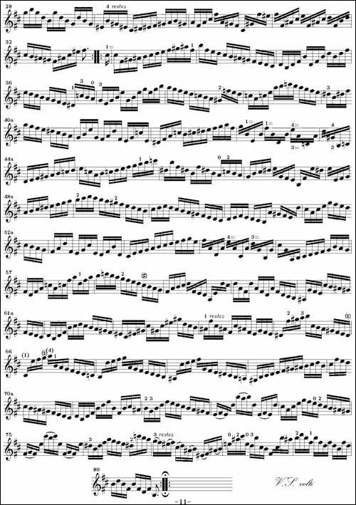 Bach-Sonata-BWV1002-无伴奏小提琴组曲-提琴谱