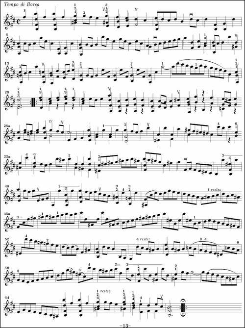 Bach-Sonata-BWV1002-无伴奏小提琴组曲-提琴谱