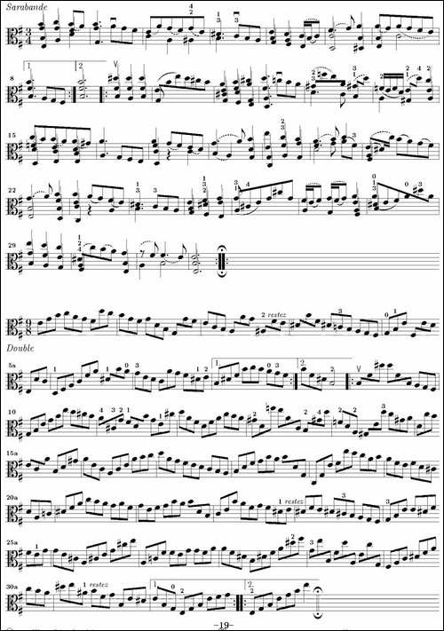 Bach-Sonata-BWV1002-无伴奏小提琴组曲-提琴谱