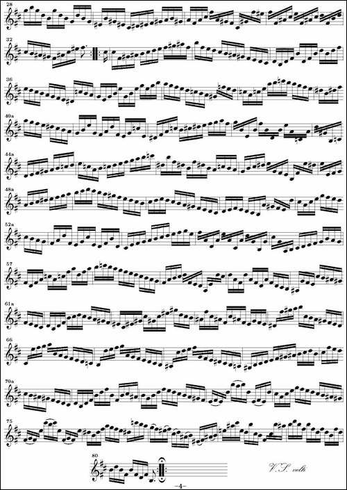 Bach-Sonata-BWV1002-无伴奏小提琴组曲-提琴谱