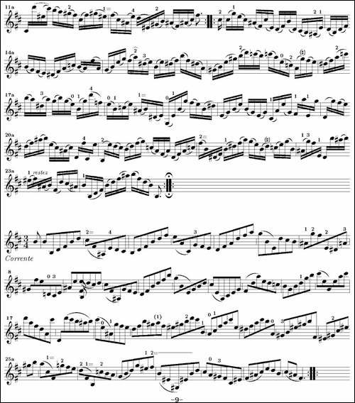 Bach-Sonata-BWV1002-无伴奏小提琴组曲-提琴谱