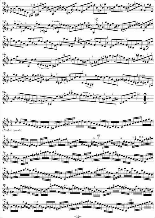 Bach-Sonata-BWV1002-无伴奏小提琴组曲-提琴谱