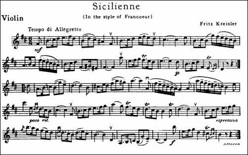 Sicilienne-西西里舞曲、克莱斯勒-作曲版-提琴谱