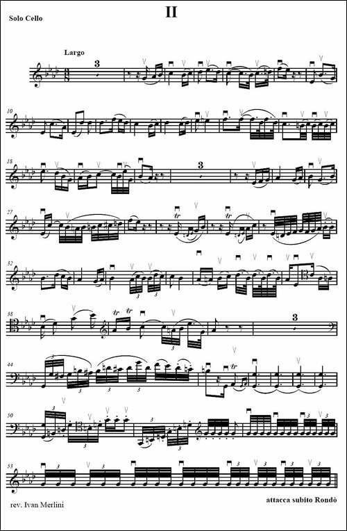 贝多芬--C大调三重协奏曲-第二乐章-作品56-大提琴分谱-提琴谱