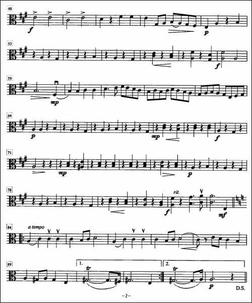 金婚曲-加布瑞尔马利作曲版、四重奏中提琴分谱-提琴谱