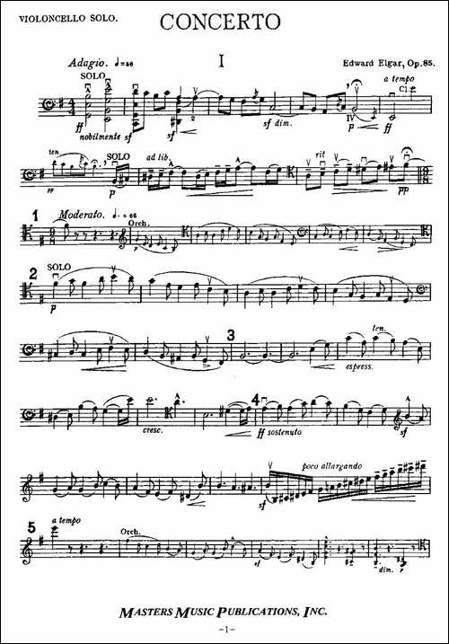 Edward-Elgar-Concerto-e-Minor-Op85-For-Cello-Cel-提琴谱