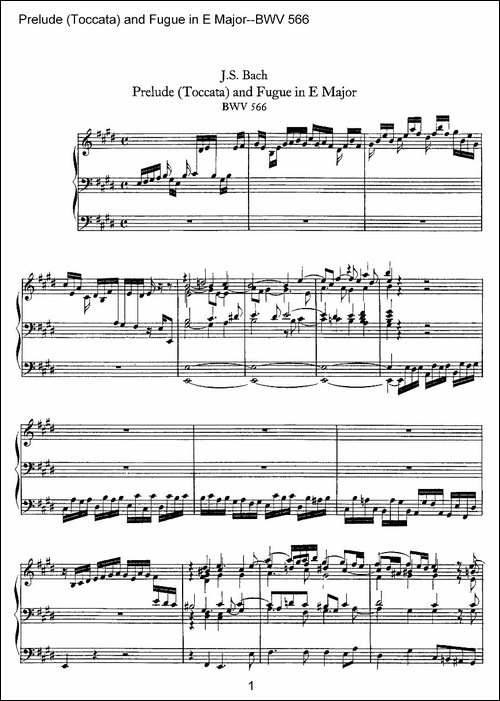 Prelude--Toccata-and-Fugue-in-E-Major--BWV-566-管风琴谱-提琴谱