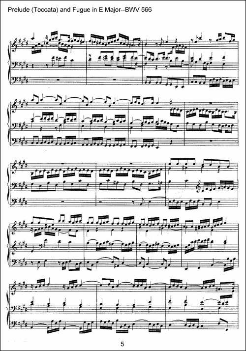 Prelude--Toccata-and-Fugue-in-E-Major--BWV-566-管风琴谱-提琴谱