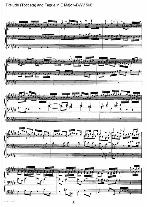 Prelude--Toccata-and-Fugue-in-E-Major--BWV-566-管风琴谱-提琴谱