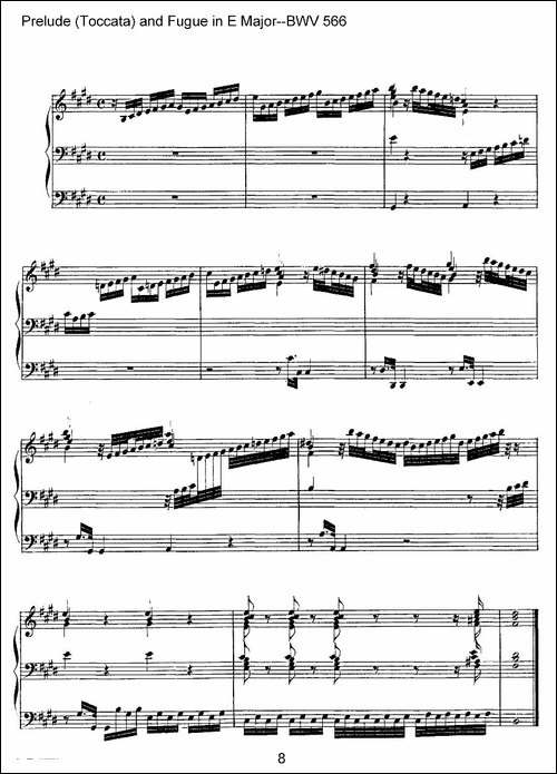 Prelude--Toccata-and-Fugue-in-E-Major--BWV-566-管风琴谱-提琴谱
