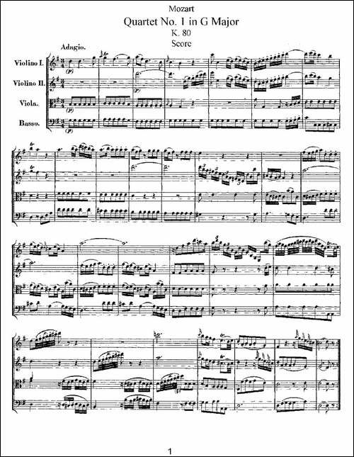 Quartet-No.-1-in-G-Major,-K.-80--G大调第一弦乐四重奏-提琴谱