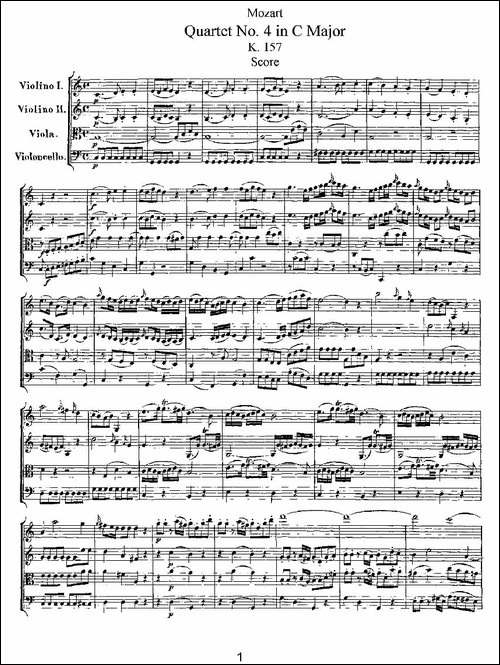 Quartet-No.-4-in-C-Major,-K.-157-C大调第四弦乐四重奏-提琴谱