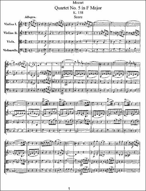 Quartet-No.-5-in-F-Major,-K.-158-F大调第五弦乐四重奏-提琴谱