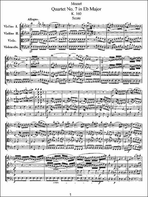 Quartet-No.-7-in-Eb-Major,-K.-160-降E大调第七弦乐四重奏-提琴谱