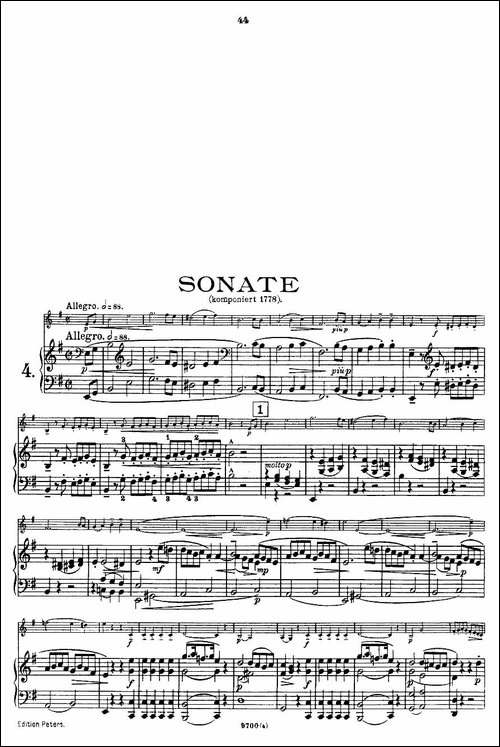 Mozart---Violin-Sonata-No.4,-KV.-304-第四小提琴奏鸣曲-提琴谱