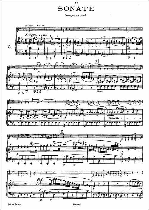 Mozart---Violin-Sonata-No.5,-KV.-302-第五小提琴奏鸣曲-提琴谱