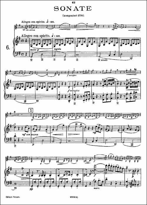 Mozart---Violin-Sonata-No.6,-KV.-301-第六小提琴奏鸣曲-提琴谱