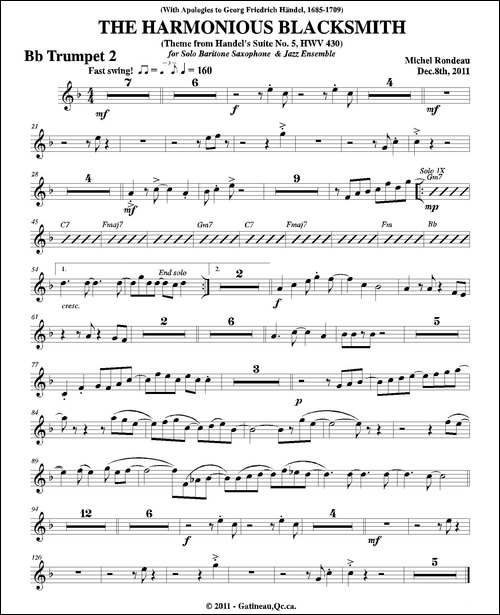 THE-HARMONIOUS-BLACKSMITH-第二降B小号分谱-铜管谱