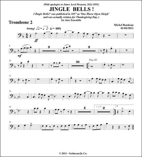 JINGLE-BELLS！-第二长号分谱-铜管谱