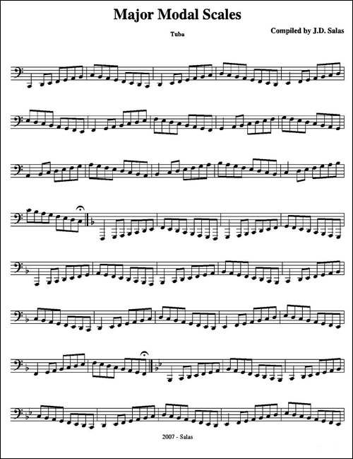 Major-Modal-Scales---Tuba-大号练习教材选曲-铜管谱