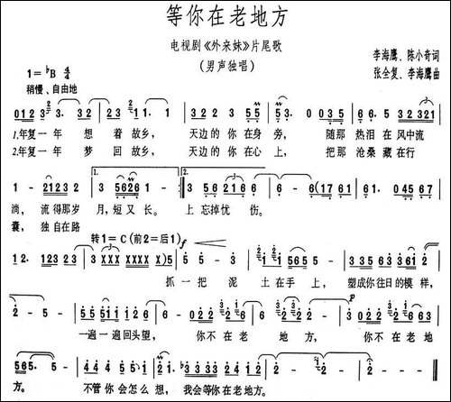 等你在老地方-电视剧《外来妹》片尾曲
