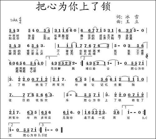把心为你上了锁