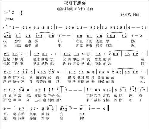 夜灯下想你-电视连续剧《追求》选曲