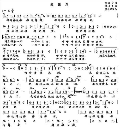 爱情鸟-夏雄军配和弦版