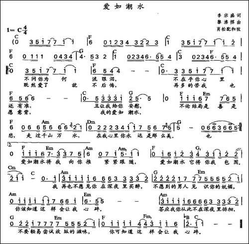 爱如潮水-肖松配和弦