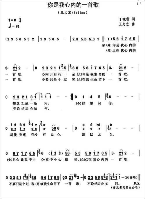 你是我心内的一首歌