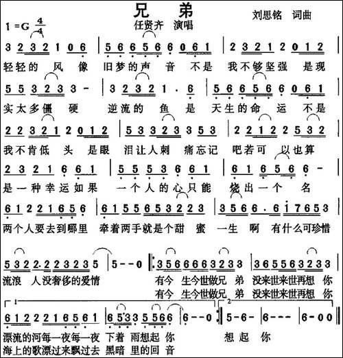 兄弟-任贤齐演唱版
