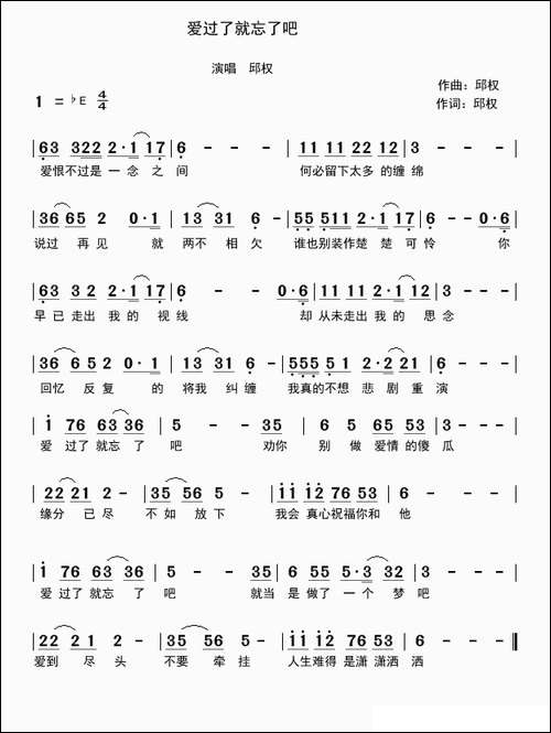 爱过了就忘了吧
