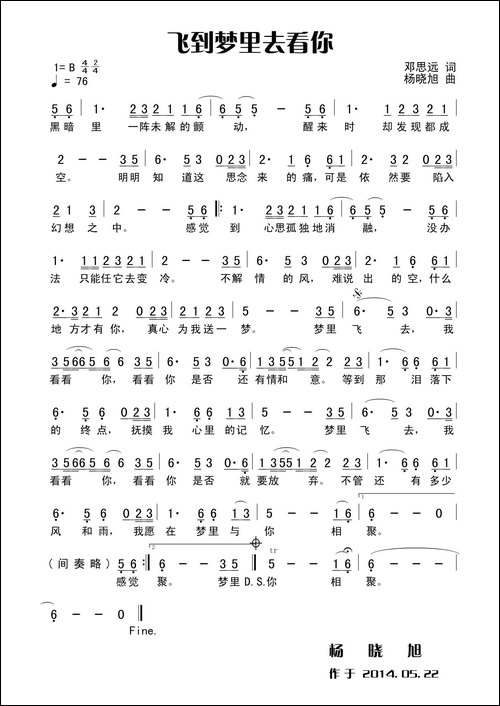 飞到梦里去看你