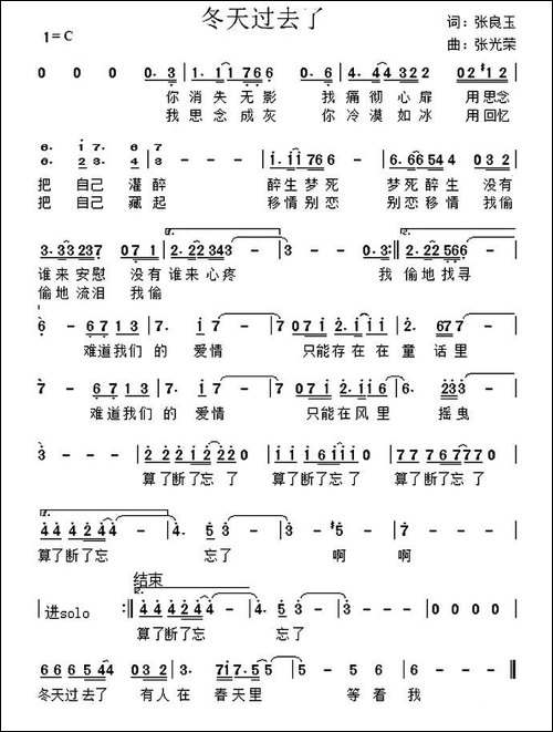 冬天过去了