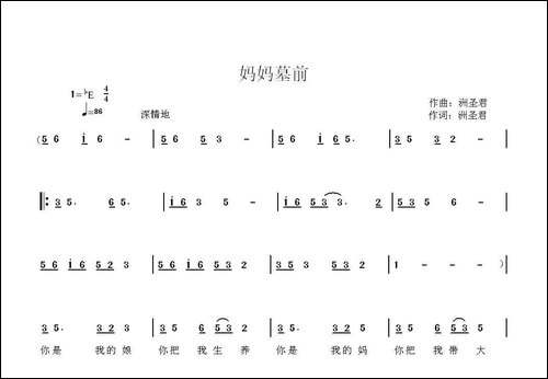 妈妈墓前