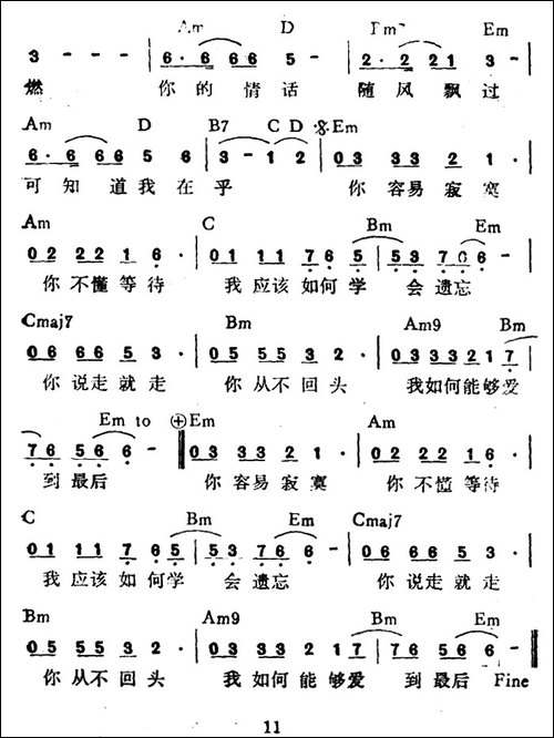 爱到最后-陈大力词-陈大力、陈秀男曲