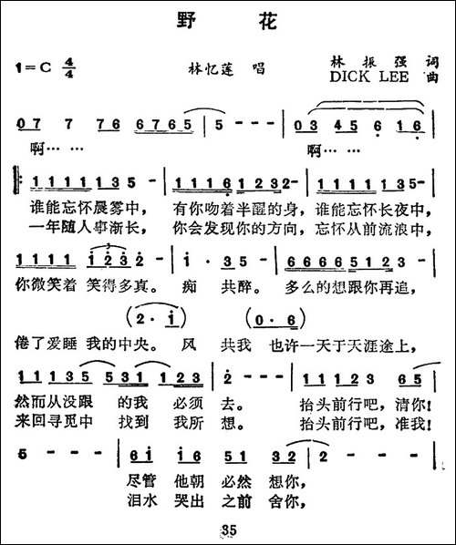 野花-林振强词-DICK-LEE曲