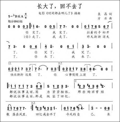 长大了，回不去了-电影《时间都去哪儿了》插曲