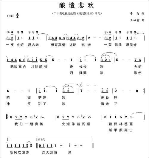 酿造悲欢-电视剧《嫁到黑非洲》片尾歌