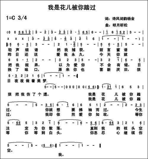 我是花儿被你踏过