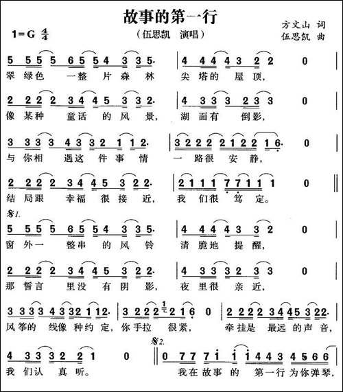 故事的第一行