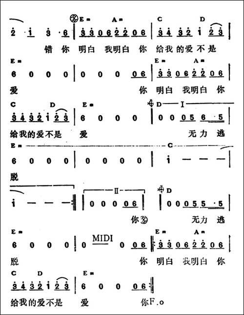 你给我的爱不是爱-带和弦版