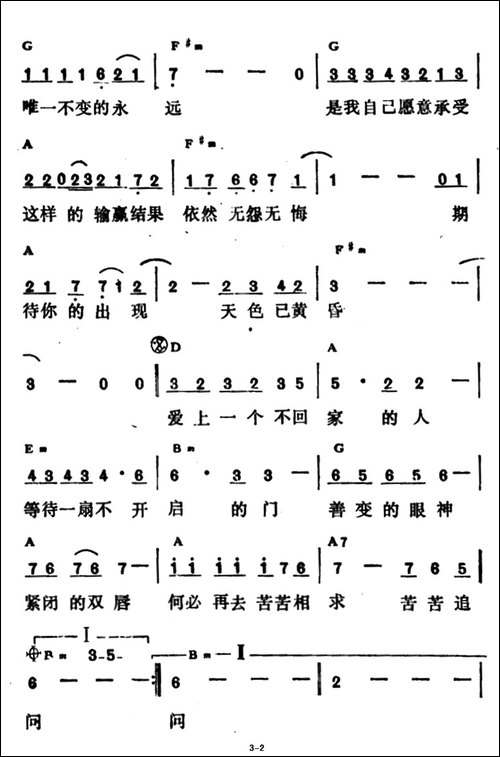爱上一个不回家的人-带和弦版
