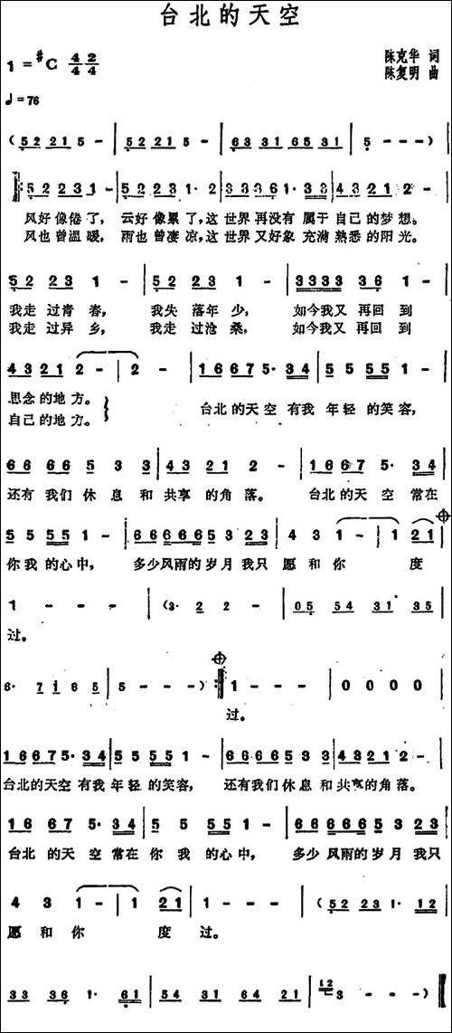 台北的天空-电视剧《花落春犹在》主题曲