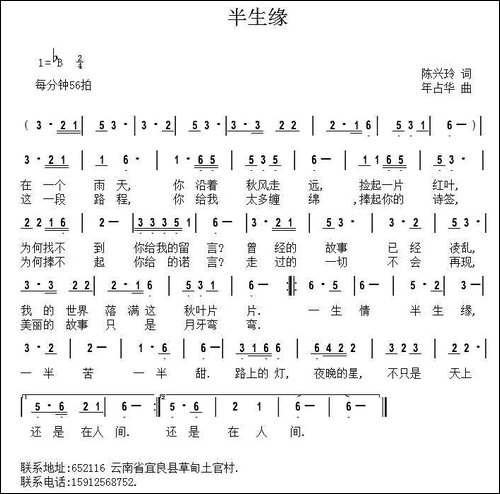 半生缘-陈兴玲词-年占华曲