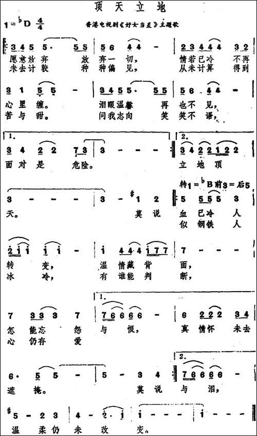 顶天立地-香港电视剧《好女当差》主题歌