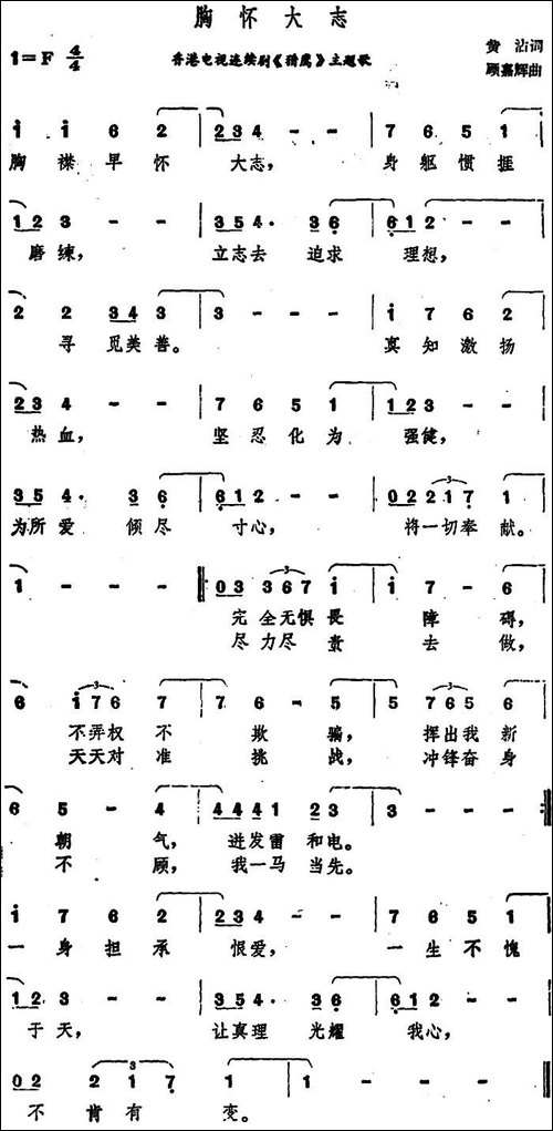 胸怀大志-香港电视连续剧《猎鹰》主题歌