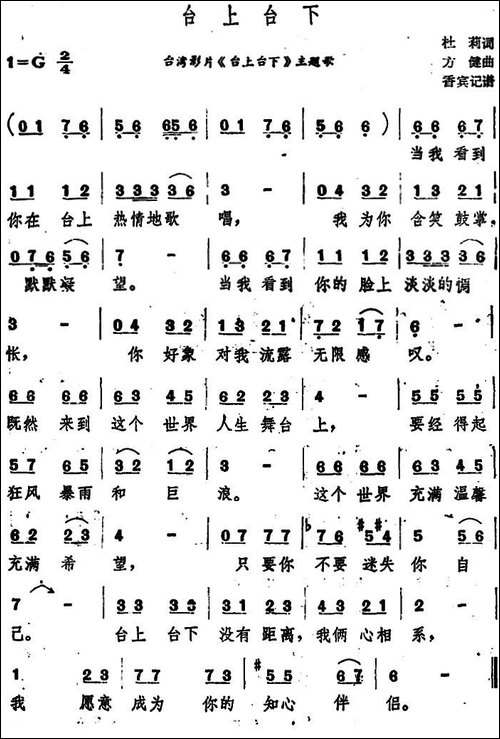 台上台下-台湾影片《台上台下》主题歌
