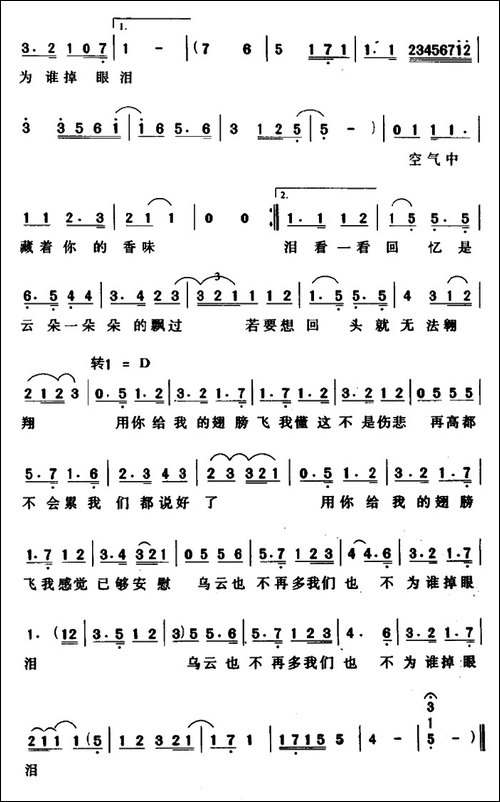 翅膀-张思尔词-林俊杰曲